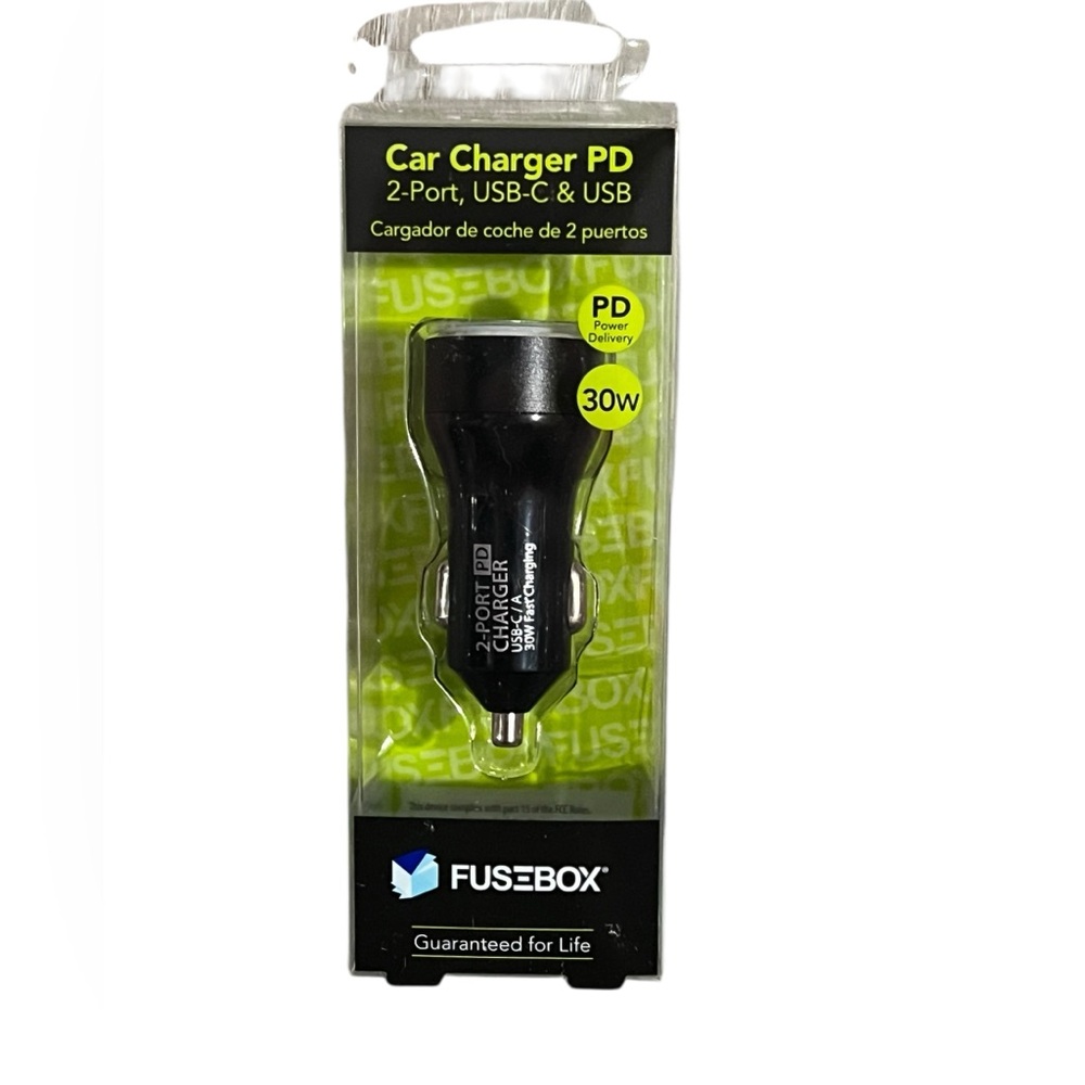 Fusebox Dual Port Car Charger PD 30W USB-C & USB Fast Charger – NIB